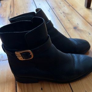 Tory Burch black leather booties